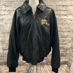 Vintage Planet Hollywood, Las Vegas, genuine leather reversible bomber jacket